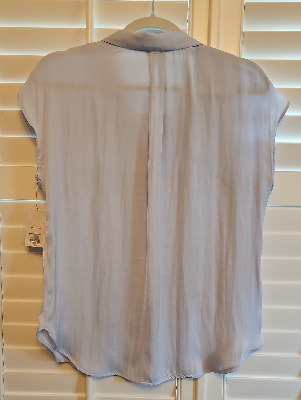 Nine West Pale Blue Short Sleeve Button-Front Shirt - Picture 2 of 8